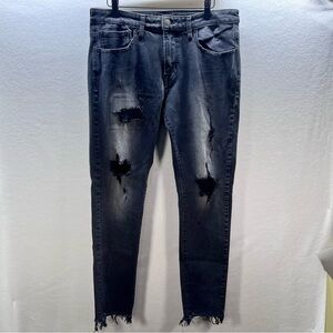 American Eagle Distressed Skinny Jeans Men’s 34/32 Black Denim Stretch 2822